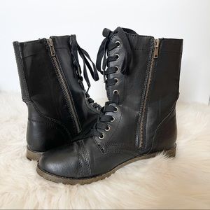 Rampage Black Moto Boots (Combat Boots)